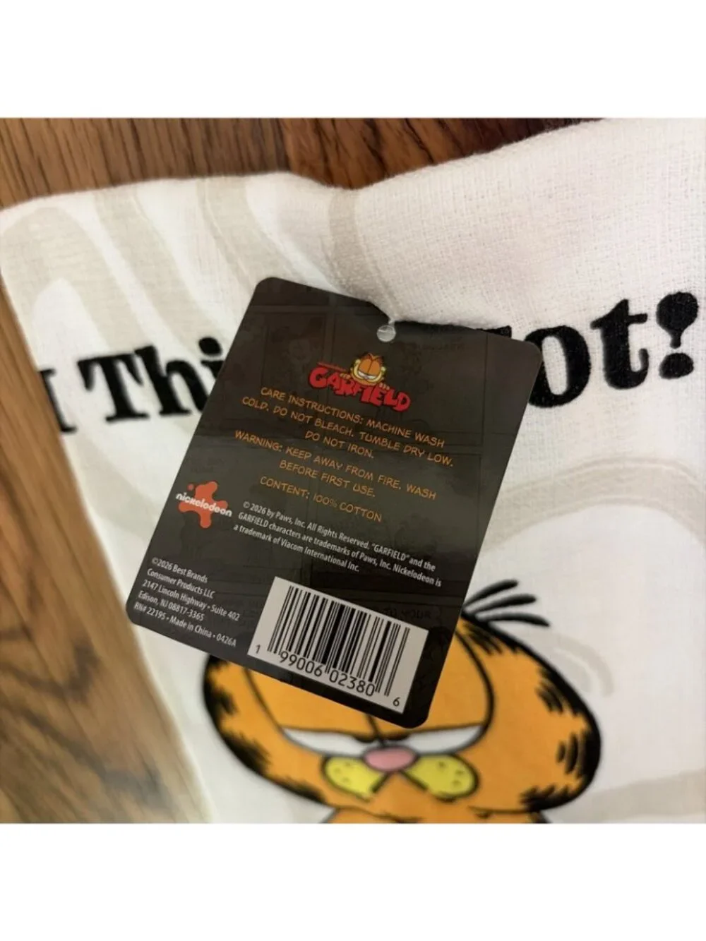 Nickelodeon Garfield Cartoon Kitchen Towel Set NWT 15x25 Inch